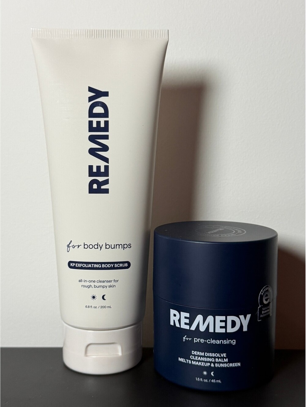 REMEDY Body Bumps KP Scrub + Derm Dissolve Cleansing Balm Set NEW